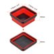 thumbnail image 2 of Bandejas de herramientas magnéticas plegables de 2 piezas, organizador de piezas metálicas pequeñas cuadradas rojas, 2 of 5
