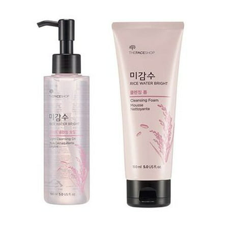 [THE FACE SHOP] Rice Water Bright Cleansing Oil + Foam (Best Korean Cleansing Oil For Oily Skin)