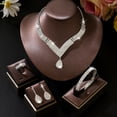 thumbnail image 4 of AEXTO Rhinestone Choker Jewelry Set Silver V-Shaped Crystal Collar Necklace Earrings Sets for Women, 4 of 8