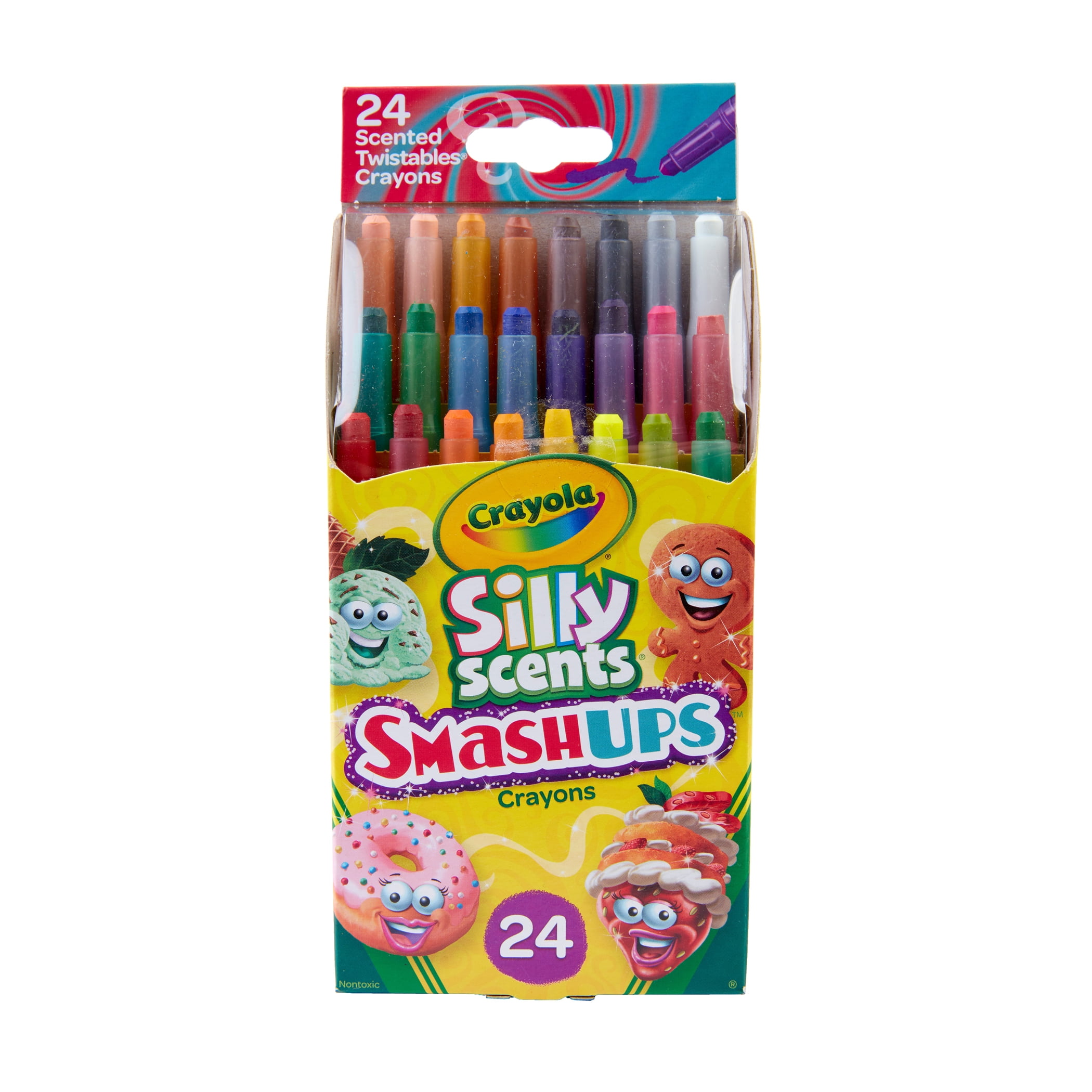 Crayola Silly Scents Smash Ups Mini Twistables Scented Crayons, 24 Per Pack, 4 Packs