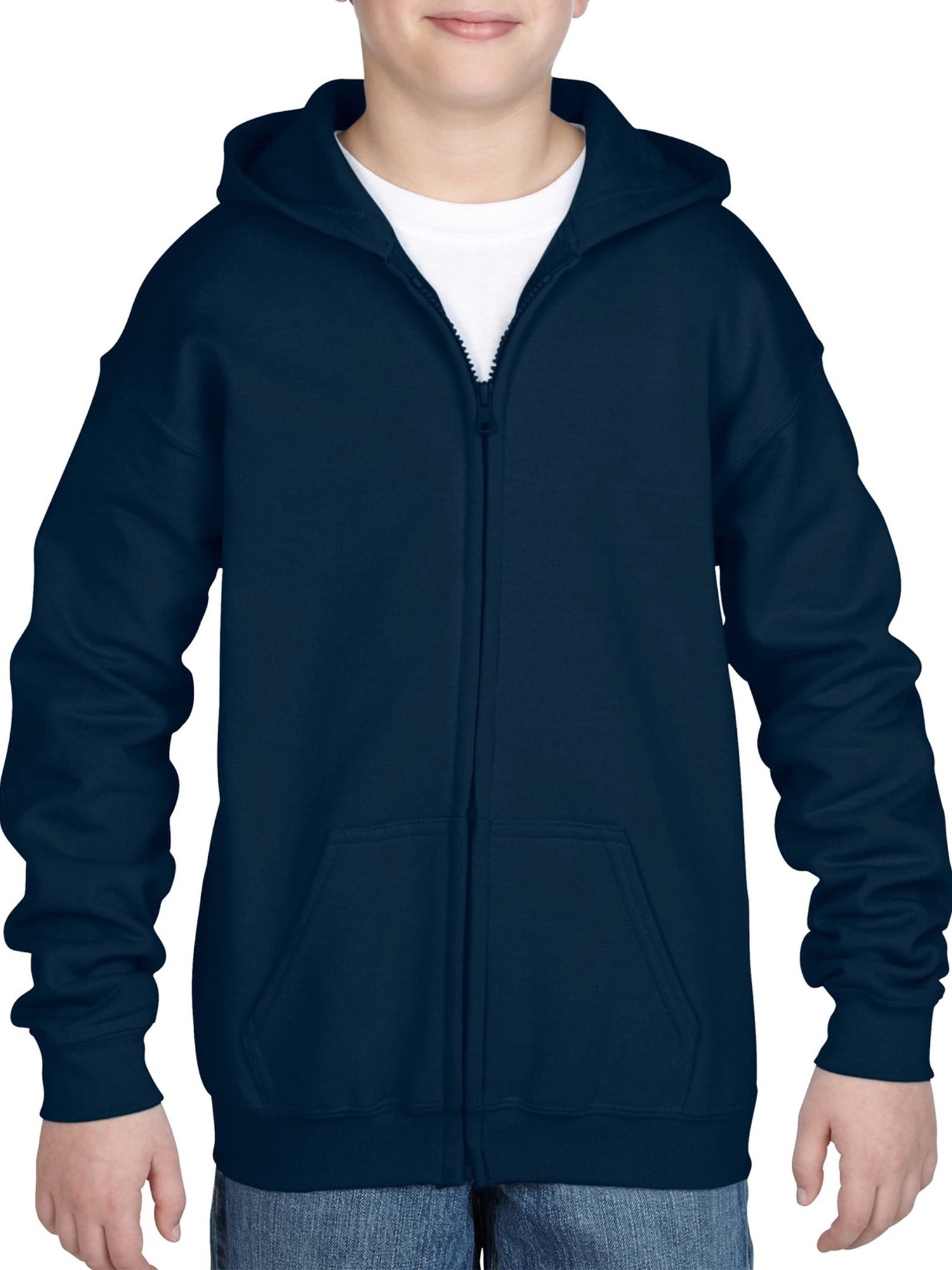 Gildan Heavy Blend Unisex Childrens Full Zip Hooded Sweatshirt/Hoodie 