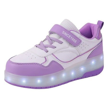 

Vedolay Girls Sneakers Toddler Girls Twin Gore Slip-On Sneakers Purple 150