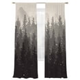thumbnail image 2 of Sheer Curtain Panels Abstract Forest Rod Pocket Voile Window Curtains Black Gray Trees Window Treatments Ligh Filtering Privacy Curtain Drapes for Bedroom Living Room 2 Panel Set 96 Inch Length,, 2 of 9