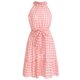 thumbnail image 4 of Vestido Halter Sin Mangas A Cuadros,Vestido Halter Sin Mangas A Cuadros Sin Mangas Con Volantes Vestido Corto A Cuadros Halter Calidad En La Que Puedes Confiar, 4 of 6