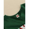 thumbnail image 6 of Qiylii Girl Sister Matching Christmas  Printing Stitching Short Sleeve Romper or Dress, 6 of 8