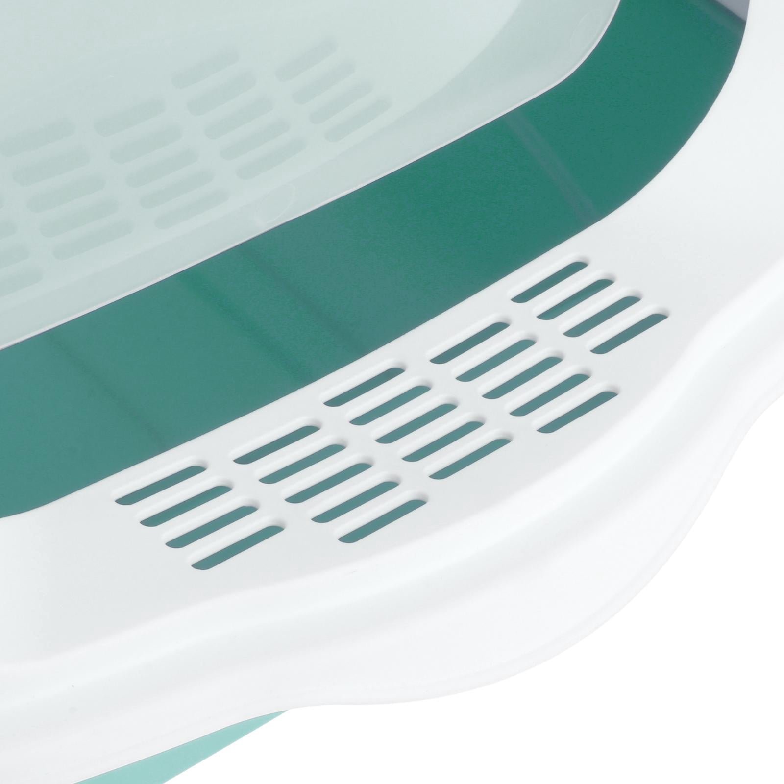 Hooded Cat Enclosed and Covered Cat Toilet Removable Kitten Potty Green