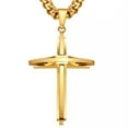 thumbnail image 2 of QQTDFG New Mens Women Chain Necklace Cross Stainless Steel Pendant Crucifix Jesus Gifts-Gold-34 inch Necklace, 2 of 5