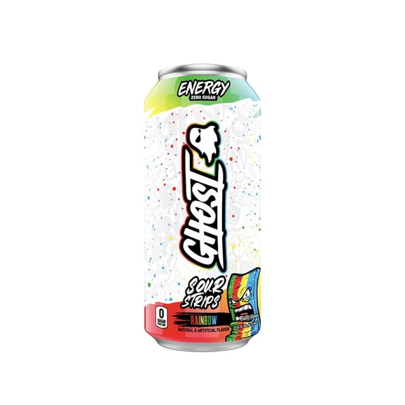 GHOST EN SOUR STRIPS RAINBOW CANDY 16OZ LS12