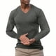 thumbnail image 1 of pstuiky manga larga para hombre, Suéter de punto con cuello en V para hombre, para deportes y fitness, de manga larga, color liso, informal, de manga larga, con cuello en V. salir tops xl, 1 of 2