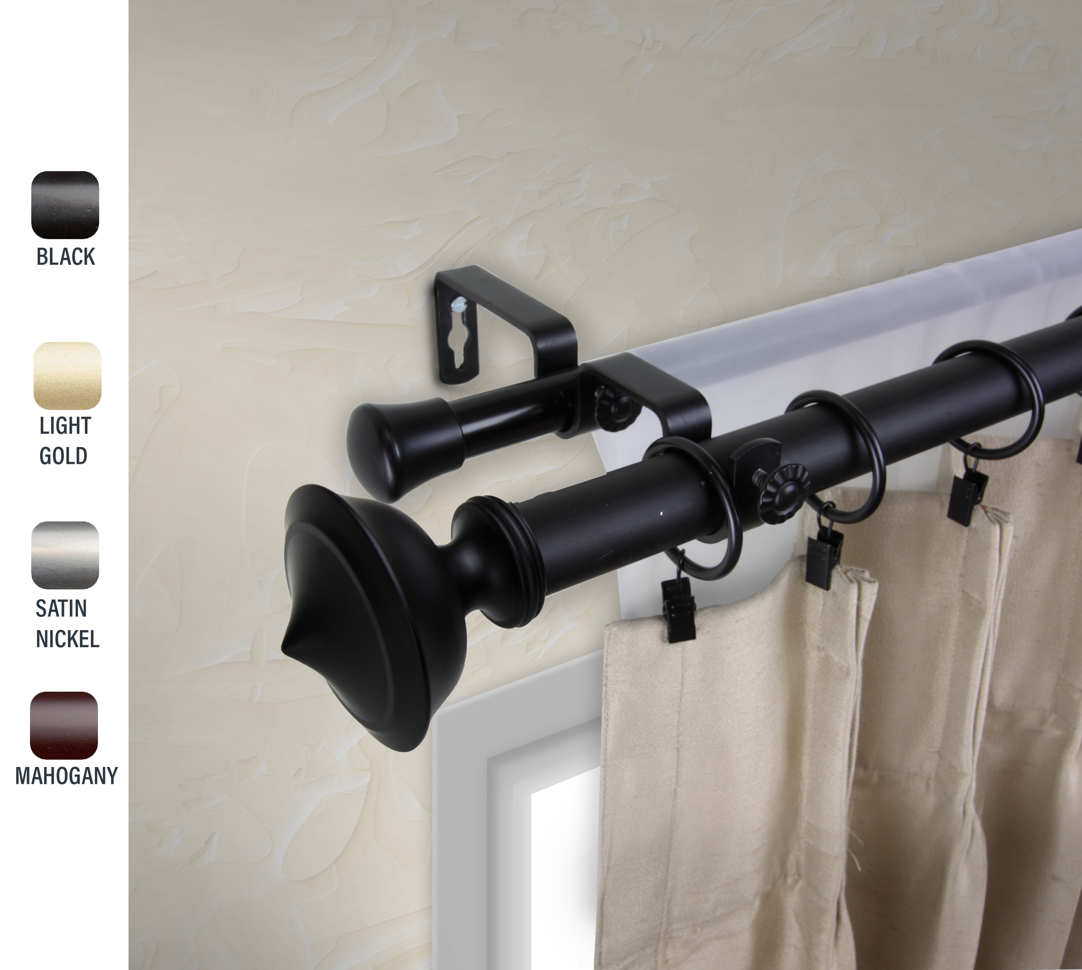 double curtain rod walmart