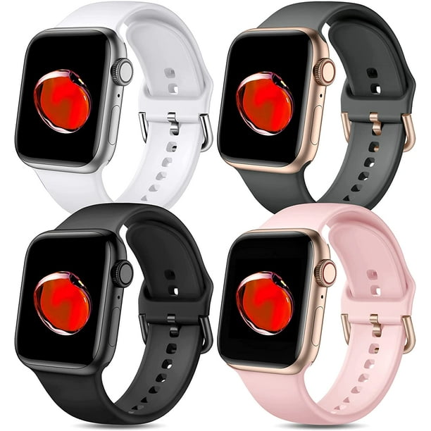 AIMTYD Compatible with Apple Watch Band 40mm 38mm 42mm 44mm iWatch Series 6 5 4 3 2 1 SE for Women Men Girls Sport Soft Silicone Replacement