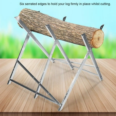 Folding Saw Horse,Ymiko Folding Saw Horse Log Cutting Stand Fire Wood Support Bench 150kg Capacity for Home (Best Hand Saw For Cutting Logs)