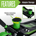 thumbnail image 2 of 3-Ton (6,600 lbs) Low Profile Steel Hydraulic Floor Jack with Dual Piston Pump, Foot Pedal, Extension Adapter for Off-Road Cars, SUVs & Trucks Repair, 2 of 11