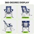 thumbnail image 2 of FUNDANGO 2-Pack Rocking Camping Chairs for Patio Swing Lounge, Folding Chair with Headrest, Perfect for Adults, Blue, 2 of 10