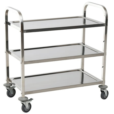Homcom 33 3 Tier Kitchen Trolley Medical Treatment Laboratory Equipment Carts Stainless Steel Rolling Kitchen Island Wheeled Storage Utility Serving Cart Heavy Gauge Walmart Canada