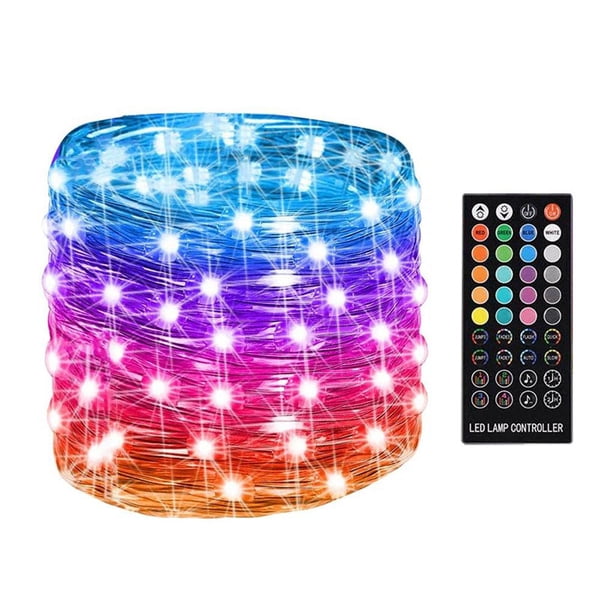 Injueey Tira de luces LED USB, Control por aplicación Bluetooth, lámpara de cadena de alambre de cobre, luces de hadas impermeables para exteriores Iluminación navideña No.2 Injueey HA025790-02