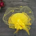 thumbnail image 3 of LEKODE Tea Hats for Women Fascinator for Women Fascinator Hat Feather Hair Clip Feather Headband Hair Feathers Clip in Fascinator Hats for Women Yellow One Size, 3 of 3