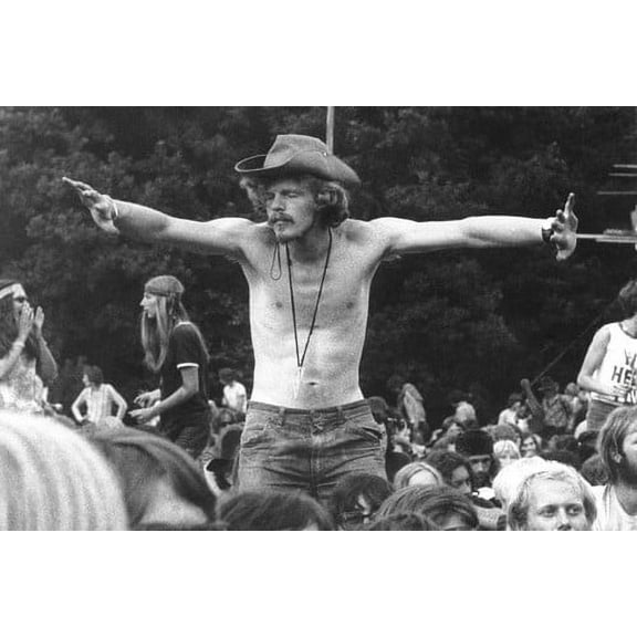 Woodstock 24x36 Poster classic barechested hippy pose