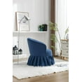 thumbnail image 4 of Swivel Accent Chair, Linen Fabric Swivel Accent Chair Armchair with Pleated Skirt, Lounge Chair Barrel Chair with 360° Swivel and Padded Seat, Single Sofa Chair for Living Room Auditorium, Blue, 4 of 7