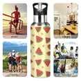 thumbnail image 7 of Yayeee 20oz Insulated Water Bottle Double Wall Stainless Steel with Flip Straw Lid, Beige Watermelon Pattern, 7 of 7