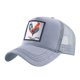 thumbnail image 1 of Gorra de béisbol unisex con bordado de animales, gorra de camionero con cierre trasero de malla ajustable (gris), 1 of 4