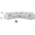 thumbnail image 2 of Meridian Furniture Indulge 158.5" Velvet L-Shaped Modular Sectional in Cream, 2 of 10