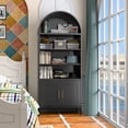 thumbnail image 4 of SUXXAN 73" Tall Arched Display Cabinet with 2 Doors, Curio Kitchen Pantry，Assembly Required, Black, 4 of 8