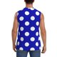 thumbnail image 4 of Fotbe Blue And White Polka Dot Men's Camiseta sin Mangas Estampada para Hombres, Playera Casual para Gimnasio, Entrenamiento, Playa-Large, 4 of 7