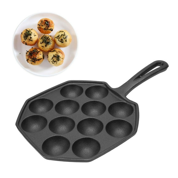 Octopus Meatballs Frying Pan Takoyaki Pan Cast Iron Takoyaki Pan 12 Grid Takoyaki Pan Takoyaki Baking Tray Octopus Meatballs Frying Pan 12 Grid Takoyaki Cooking Pan Non Sticking