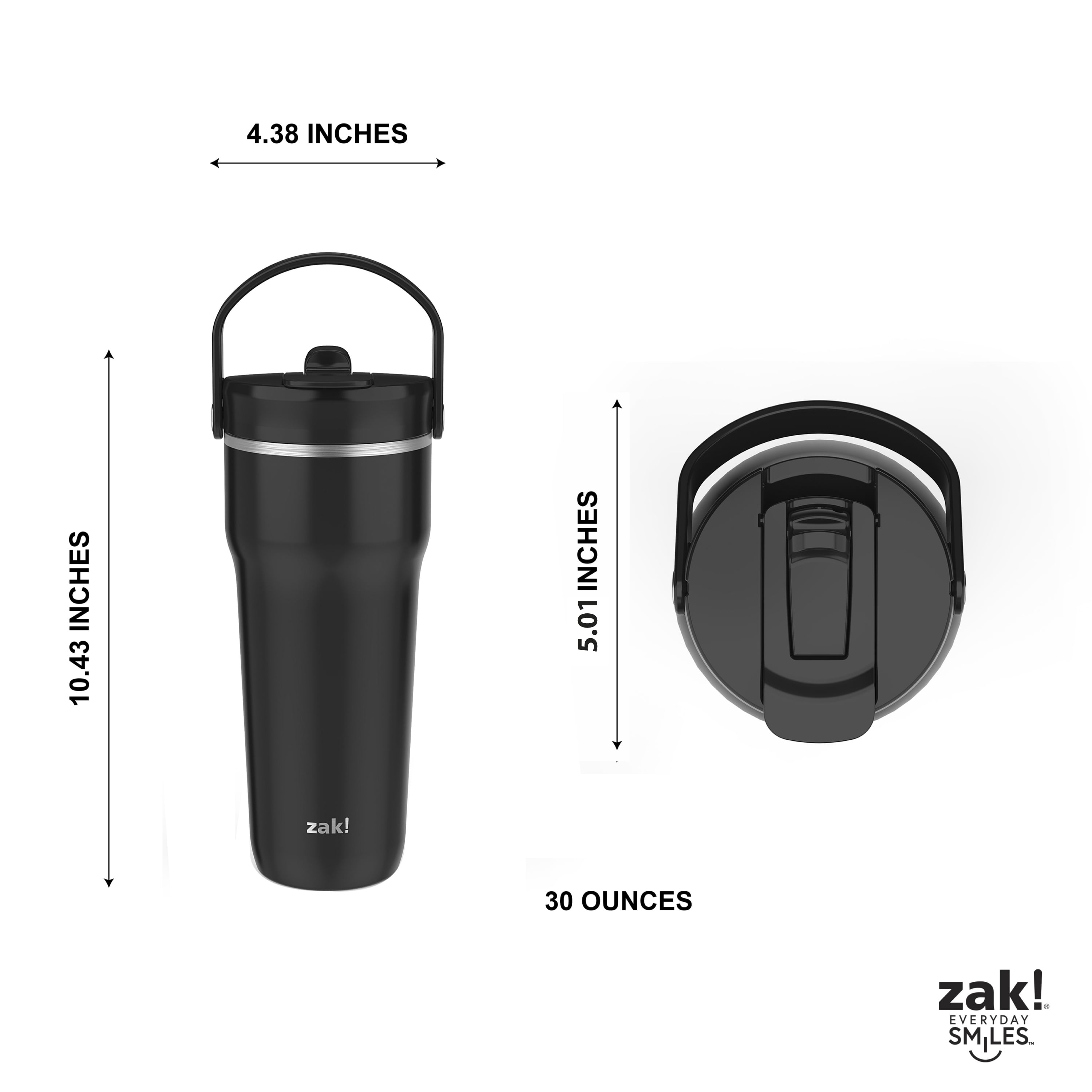 Zak Designs Harmony 2-in-1 Leak-Proof Vacuum-Insulated 30oz