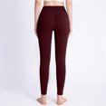 thumbnail image 6 of Gym Leggings with Pockets for Women Stretch Active Yoga Pants Compression Tummy Control Leggings Buttery Soft Tights Wine 2XL, 6 of 6