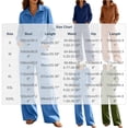 thumbnail image 3 of QQZ Wide Leg Pants 2 Piece Set For Women, Denim Long Sleeve Collared Top & Palazzo Pants Casual Outfit, 3 of 7