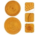 thumbnail image 2 of Shisuyan 2Pack Woven Coasters Coasters Heat Resistant Rattan for Home Decoration, 2 of 8