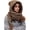 Beige, variant on Winter Hat with Scarf, Integrated Knit Hood and Scarf with Pom-Poms, Women and Men Commuting in Cold Weather, Black