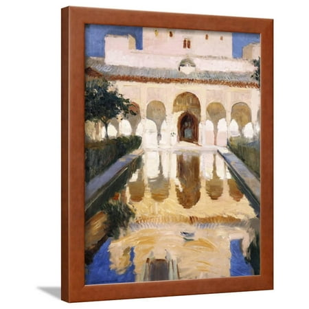 Metal Granada Wall - Hall of the Ambassadors, Alhambra, Granada by Joaquin Sorolla Y Bastida Framed Print Wall Art