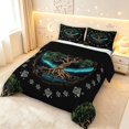 thumbnail image 2 of Homewish Astrology Tree Of Life Full Size Comforter Sets,Nature Botanical Design Bedding Comforter Set,Black Green,Black Reversible,3 Pieces,1 Comforter and 2 Pillowcases, 2 of 7