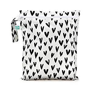 Zippered Wet Bag - Bumkin - Black Hearts New WB-10