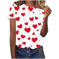 thumbnail image 2 of VKOYWKM Valentine's Tees for Women Love Graphic Print T-Shirts Womens Tops Short Sleeve Crew Neck Spring T Shirts Valentine's Gifts for Women, 2 of 4