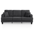 thumbnail image 2 of Furniture of America Fayen Modern Small Space Chenille Fabric Sofa with Pillow and USB Port, Dark Gray, 2 of 16