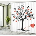 thumbnail image 5 of Ambesonne Valentines Shower Curtain, Romantic Love Tree, 69"Wx70"L, Vermilion Black, 5 of 5