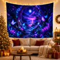 thumbnail image 3 of Bioluminescent Forest At With Night, Mystical Fantasy for Space Lovers, Galaxy Room Decor Room Accent, Mother's Day Gift, Tapestry Wall Hanging for Bedroom and Dorm, 3 of 7