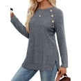 thumbnail image 4 of OALUXE Long Sleeve Shirts for Women Casual Tunic Tops Loose Fit Dressy Lightweight Sweaters, 4 of 7