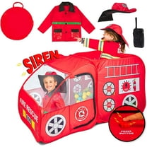 Kiddey Fire Truck Tent for Kids | Firetruck Play Tents with Costume and Fireman Sounds | Indoor & Outdoor Baby Tent
