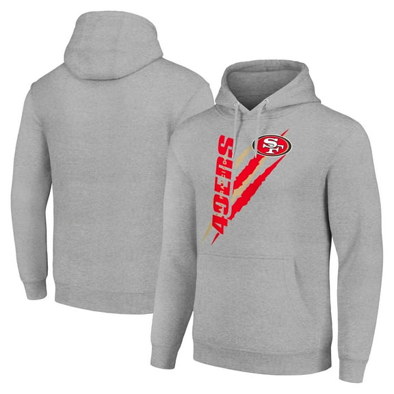 Unisex Starter Heather Gray San Francisco 49ers Color Scratch Fleece Pullover Hoodie