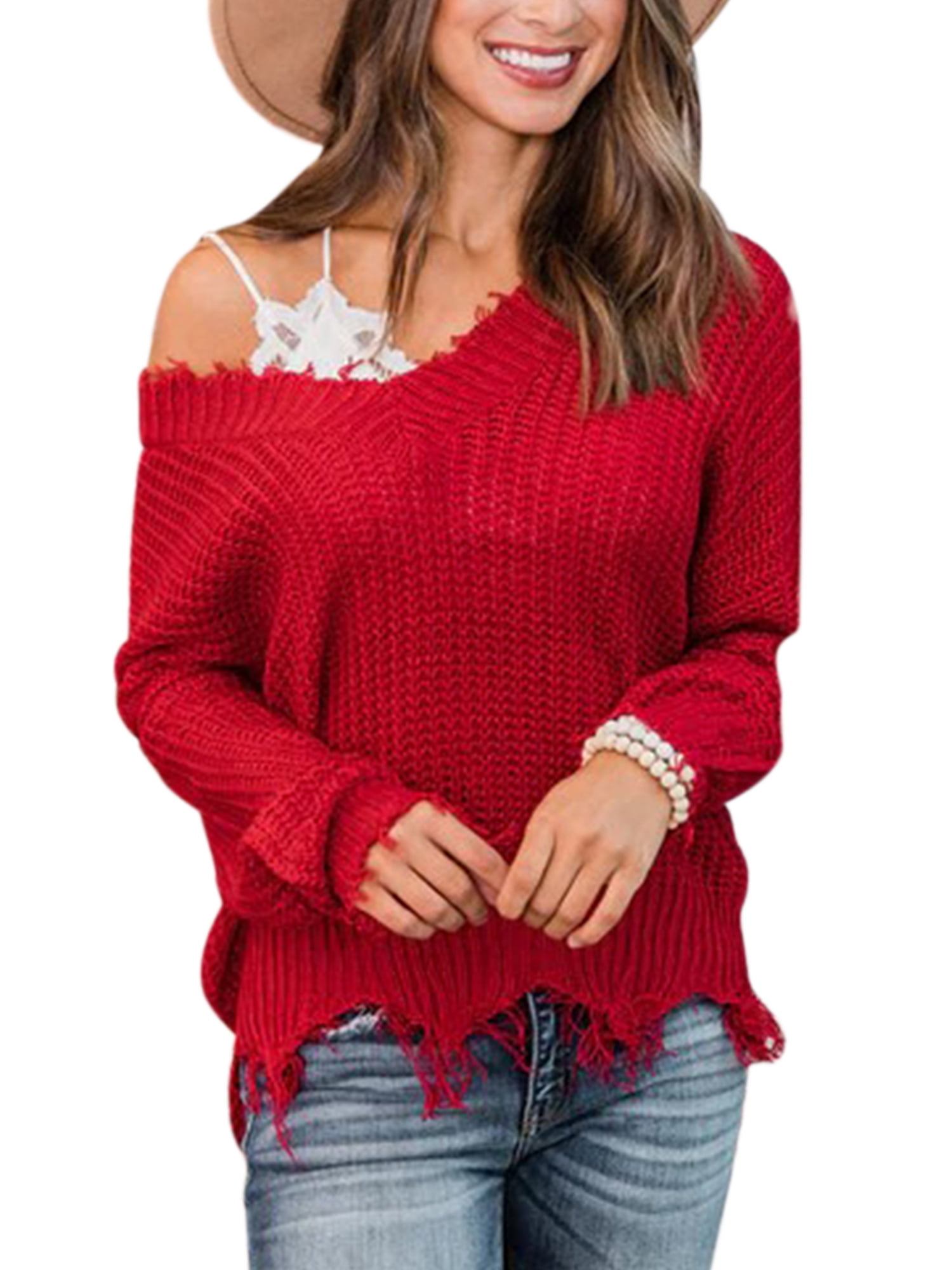Casual Baggy Crop Pullover Sweater Sweatshirt Tops For Women Autumn ...