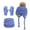 #184-Dark Blue, variant on hengsof Children's Thick Knitted 3-Piece Set Beanie Hat Warm Gloves Earmuffs Toddler Winter Warm Hat