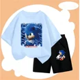 thumbnail image 3 of Conjunto de verano de 2 a 12 años para niños, ropa de pareja de Sonic, camiseta, traje para niños 2024, ropa para niñas, top para madres y niños, 3 of 5