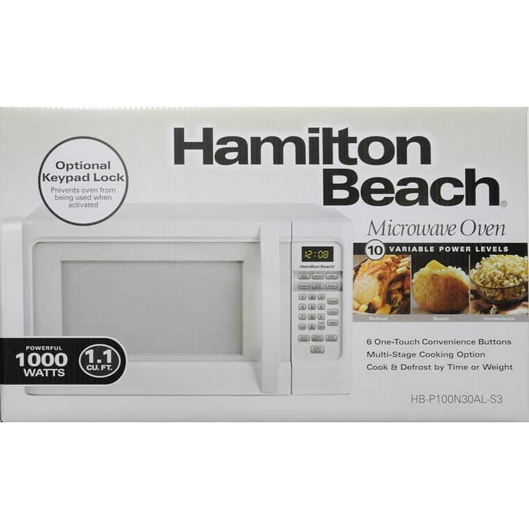 Hamilton Beach 1.1 Cu. ft. Stainless Steel Mid Size, 1000 W, Microwave Oven  - Walmart.com