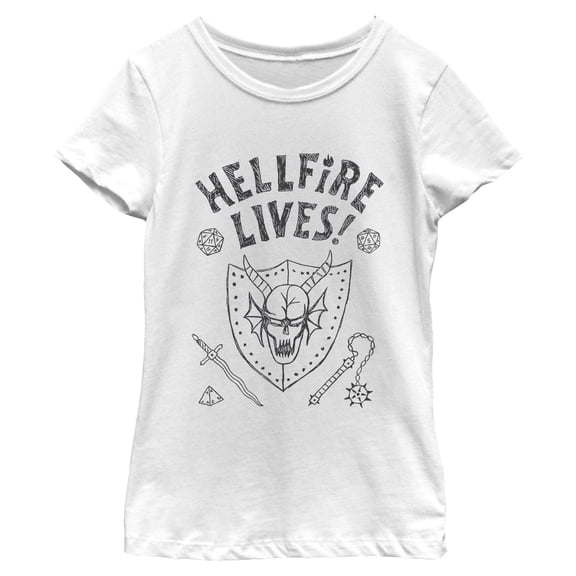Girls Stranger Things Hellfire Lives T Shirt