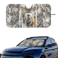 thumbnail image 2 of Xixirimido Deer US Flag Camouflage Print Car Windshield Sun Shade Universal Fit for SUV Truck Sedan Auto Front Window Sunshade Sun Visor Block UV Rays Keep Cool Car Accessories, 2 of 8